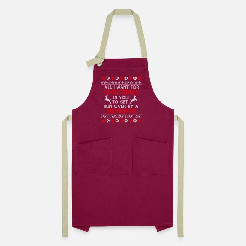 'ALL IWANT FOR CHRISTMAS IS TO RUN OVER REINDEER' Apron | Spreadshirt 4 'ALL IWANT FOR CHRISTMAS IS TO RUN OVER REINDEER' Apron | Spreadshirt - Image 2