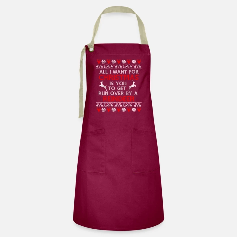 'ALL IWANT FOR CHRISTMAS IS TO RUN OVER REINDEER' Apron | Spreadshirt 5 'ALL IWANT FOR CHRISTMAS IS TO RUN OVER REINDEER' Apron | Spreadshirt - Image 3