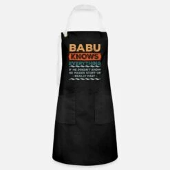 'Babu Know Everything Christmas Gift' Artisan Apron | Spreadshirt -Premier Home Living Shop babu know everything christmas gift artisan apron 2
