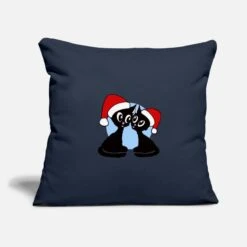 'Black Christmas Cat' Sofa Pillow With Filling 45cm X 45cm | Spreadshirt