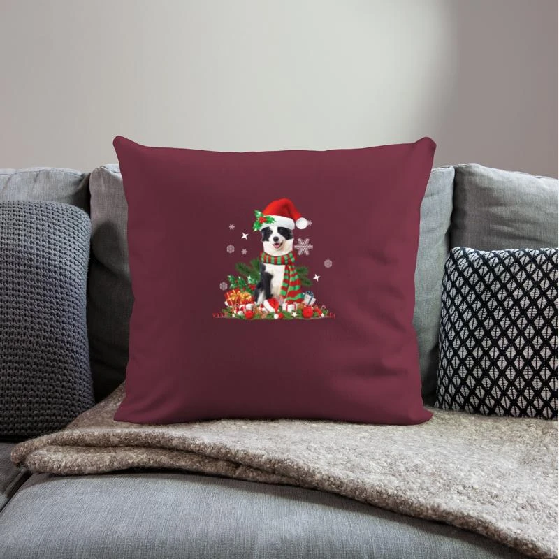 'Border Collie Christmas With Santa Hat, Christmas' Pillowcase 17,3'' X 17,3'' (45 X 45 Cm) | Spreadshirt 4 'Border Collie Christmas With Santa Hat, Christmas' Pillowcase 17,3'' X 17,3'' (45 X 45 Cm) | Spreadshirt - Image 2