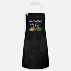 'Christmas 2021 Dinosaur Nativity Funny Christian' Apron | Spreadshirt -Premier Home Living Shop christmas 2021 dinosaur nativity funny christian artisan apron 2
