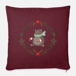 'Christmas Advent Wreath Pillow Gift' Pillowcase 17,3'' X 17,3'' (45 X 45 Cm) | Spreadshirt -Premier Home Living Shop christmas advent wreath pillow gift sofa pillow with filling 45cm x 45cm 3