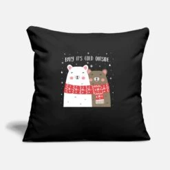 'Christmas Bear Cute Animals Winter Snow' Sofa Pillow With Filling 45cm X 45cm | Spreadshirt