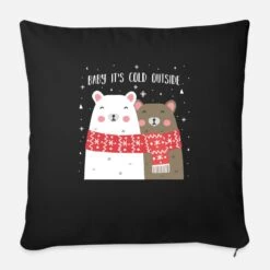 'Christmas Bear Cute Animals Winter Snow' Sofa Pillow With Filling 45cm X 45cm | Spreadshirt -Premier Home Living Shop christmas bear cute animals winter snow pillowcase 173 x 173 45 x 45 cm 3