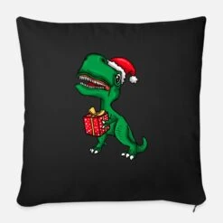 'Christmas Dino T-Rex Dinosaur Kids' Pillowcase 17,3'' X 17,3'' (45 X 45 Cm) | Spreadshirt -Premier Home Living Shop christmas dino t rex dinosaur kids pillowcase 173 x 173 45 x 45 cm 3