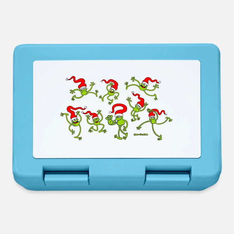 'Christmas Frogs, Dancing, Jumping And Celebrating!' Lunchbox | Spreadshirt 5 'Christmas Frogs, Dancing, Jumping And Celebrating!' Lunchbox | Spreadshirt - Image 3