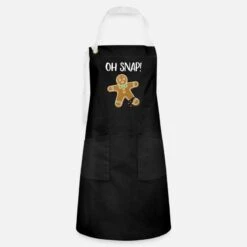 'Christmas Gingerbread Man Cookie OH SNAP' Apron | Spreadshirt -Premier Home Living Shop christmas gingerbread man cookie oh snap artisan apron 2