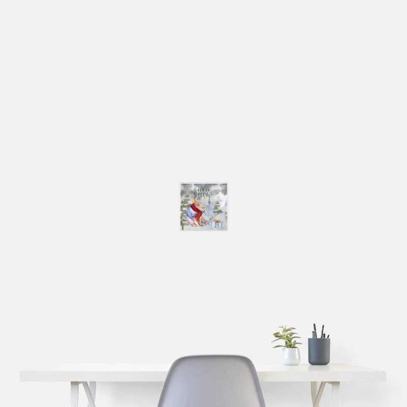 'Christmas Greetings - Cozy Polar Bear' Poster | Spreadshirt 3 'Christmas Greetings - Cozy Polar Bear' Poster | Spreadshirt