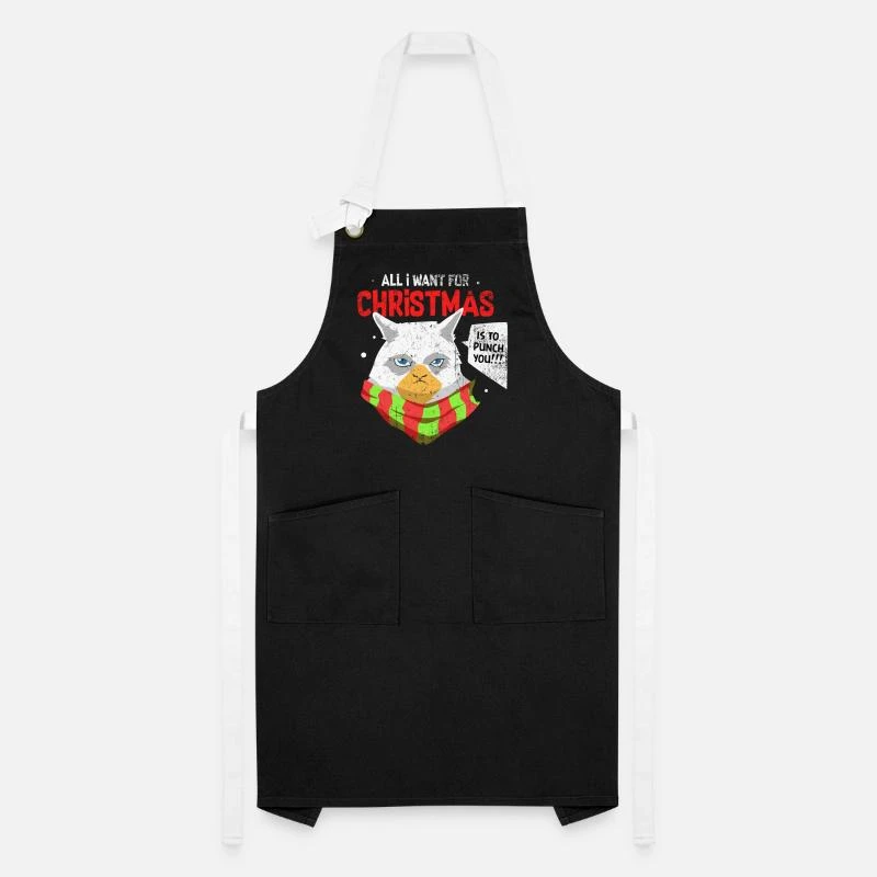 'Christmas Holiday Santa Claus Cat Gift' Apron | Spreadshirt 4 'Christmas Holiday Santa Claus Cat Gift' Apron | Spreadshirt - Image 2