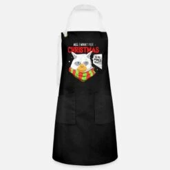 'Christmas Holiday Santa Claus Cat Gift' Apron | Spreadshirt 7 'Christmas Holiday Santa Claus Cat Gift' Apron | Spreadshirt -Premier Home Living Shop christmas holiday santa claus cat gift apron 2