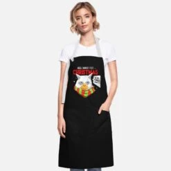 'Christmas Holiday Santa Claus Cat Gift' Apron | Spreadshirt