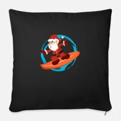 'Christmas Santa Claus Surfing - Gift Idea' Pillowcase 17,3'' X 17,3'' (45 X 45 Cm) | Spreadshirt 9 'Christmas Santa Claus Surfing - Gift Idea' Pillowcase 17,3'' X 17,3'' (45 X 45 Cm) | Spreadshirt -Premier Home Living Shop christmas santa claus surfing gift idea sofa pillow with filling 45cm x 45cm 3