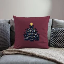 'Christmas Tree Made Of Black Cats' Pillowcase 17,3'' X 17,3'' (45 X 45 Cm) | Spreadshirt -Premier Home Living Shop christmas tree made of black cats pillowcase 173 x 173 45 x 45 cm 1