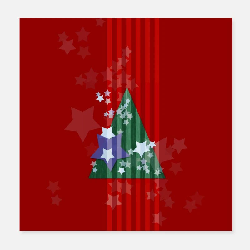 'Christmas Tree With Stars' Poster | Spreadshirt 4 'Christmas Tree With Stars' Poster | Spreadshirt - Image 2