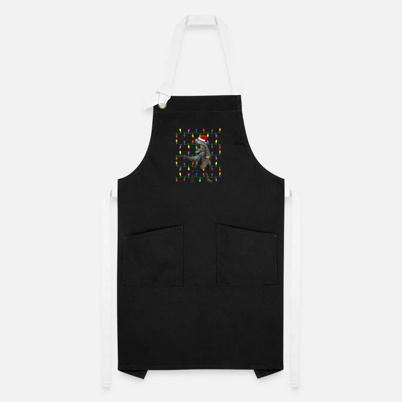 'CHRISTMAS TYRANNOSAURUS LIGHTS T-Rex Dinosaur' Artisan Apron | Spreadshirt 4 'CHRISTMAS TYRANNOSAURUS LIGHTS T-Rex Dinosaur' Artisan Apron | Spreadshirt - Image 2