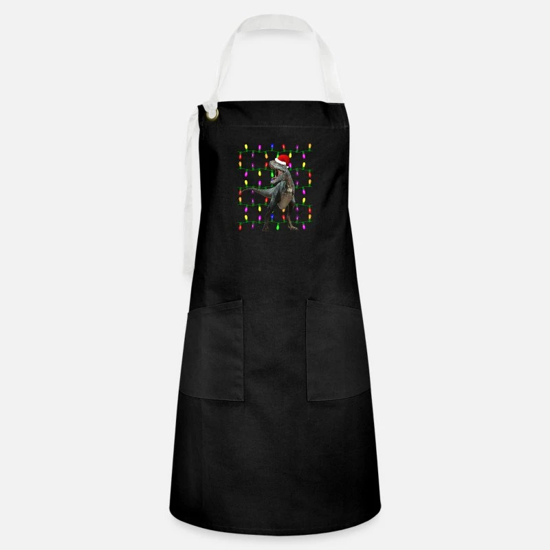 'CHRISTMAS TYRANNOSAURUS LIGHTS T-Rex Dinosaur' Artisan Apron | Spreadshirt 5 'CHRISTMAS TYRANNOSAURUS LIGHTS T-Rex Dinosaur' Artisan Apron | Spreadshirt - Image 3