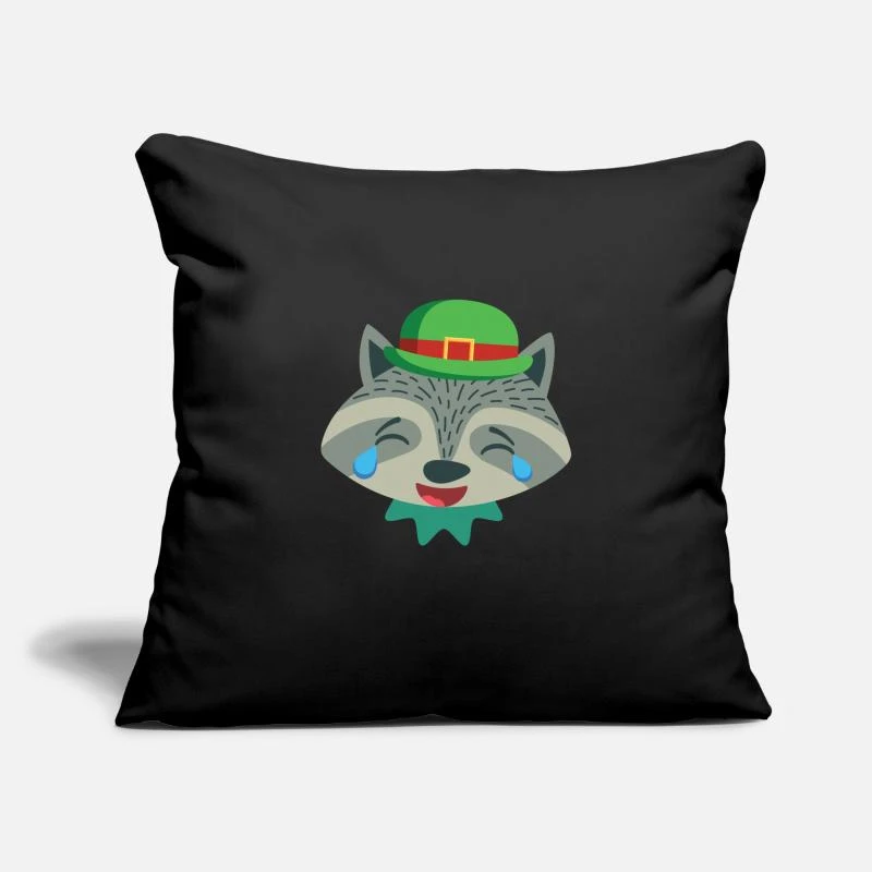 'Crying Laughing Christmas Racoon With Green Hat' Pillowcase 17,3'' X 17,3'' (45 X 45 Cm) | Spreadshirt 3 'Crying Laughing Christmas Racoon With Green Hat' Pillowcase 17,3'' X 17,3'' (45 X 45 Cm) | Spreadshirt