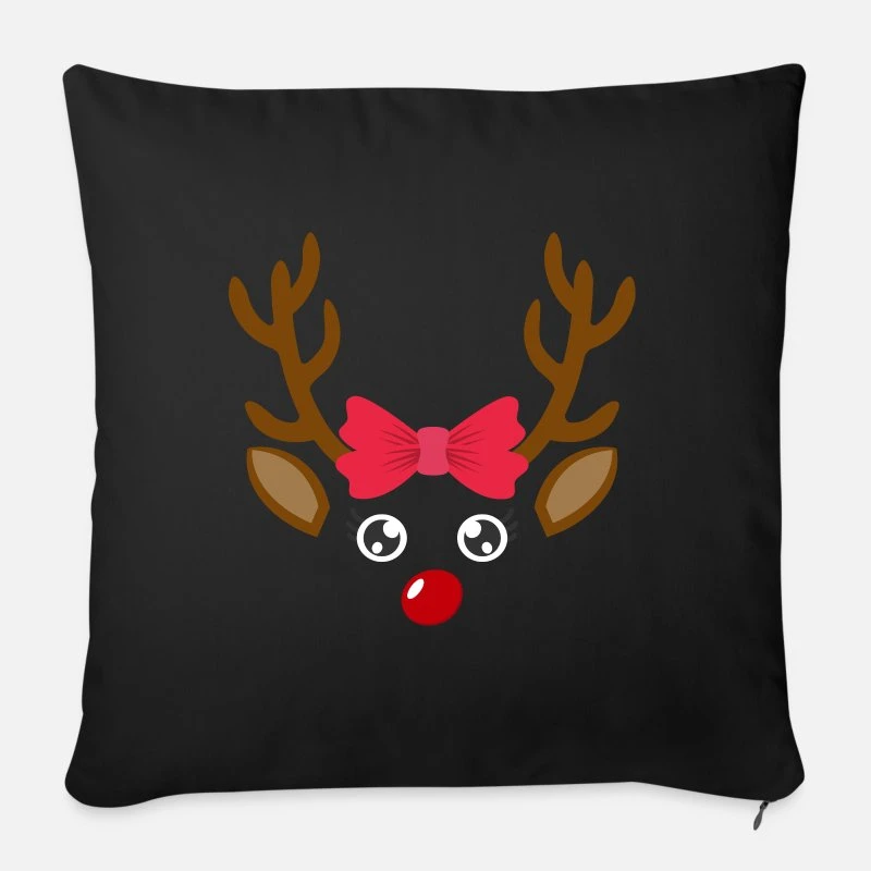 'Cute Reindeer Face Girl Christmas Xmas' Pillowcase 17,3'' X 17,3'' (45 X 45 Cm) | Spreadshirt 6 'Cute Reindeer Face Girl Christmas Xmas' Pillowcase 17,3'' X 17,3'' (45 X 45 Cm) | Spreadshirt - Image 4