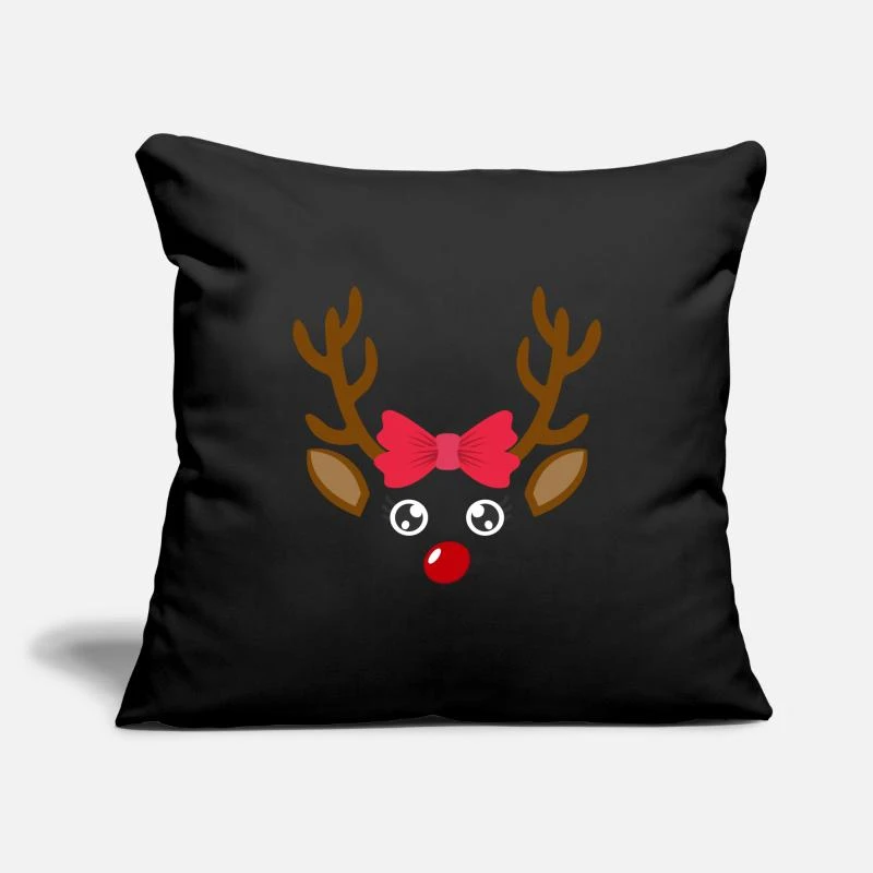 'Cute Reindeer Face Girl Christmas Xmas' Pillowcase 17,3'' X 17,3'' (45 X 45 Cm) | Spreadshirt 3 'Cute Reindeer Face Girl Christmas Xmas' Pillowcase 17,3'' X 17,3'' (45 X 45 Cm) | Spreadshirt