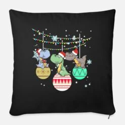 'Dinosaur T-Rex Santa Christmas Gift' Pillowcase 17,3'' X 17,3'' (45 X 45 Cm) | Spreadshirt -Premier Home Living Shop dinosaur t rex santa christmas gift pillowcase 173 x 173 45 x 45 cm 3