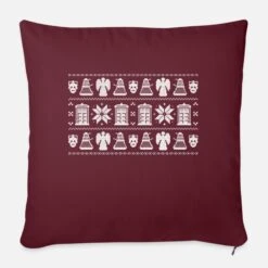 'Doctor Who Ugly Christmas Design' Sofa Pillow With Filling 45cm X 45cm | Spreadshirt -Premier Home Living Shop doctor who ugly christmas design sofa pillow with filling 45cm x 45cm 3
