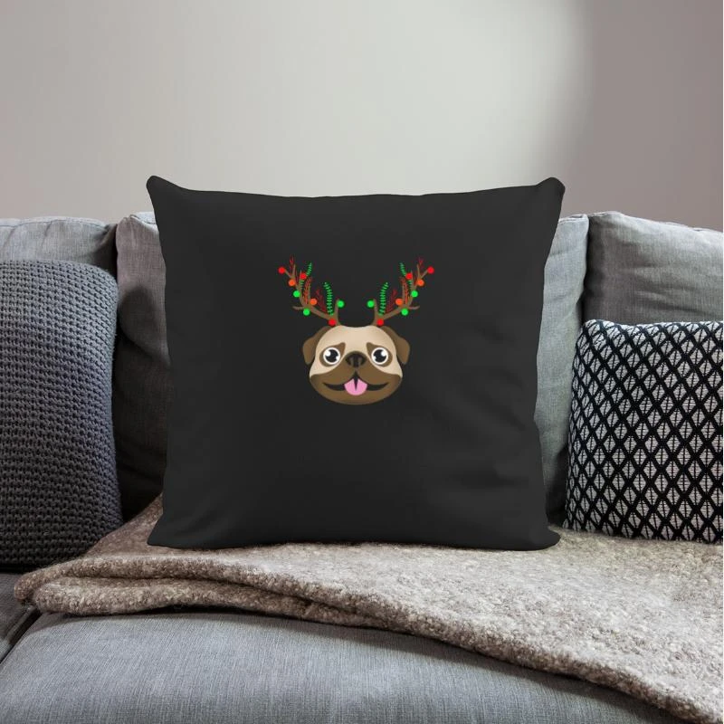 'Funny Reindeer Pug Pug Christmas 2018 Gift' Pillowcase 17,3'' X 17,3'' (45 X 45 Cm) | Spreadshirt 4 'Funny Reindeer Pug Pug Christmas 2018 Gift' Pillowcase 17,3'' X 17,3'' (45 X 45 Cm) | Spreadshirt - Image 2