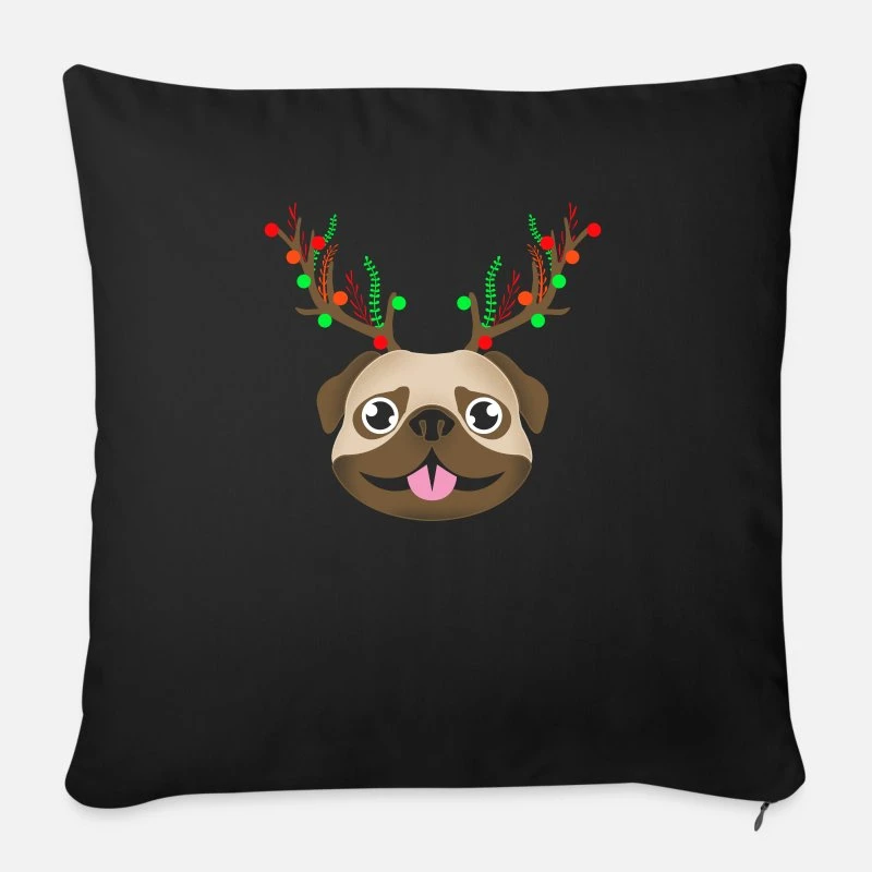'Funny Reindeer Pug Pug Christmas 2018 Gift' Pillowcase 17,3'' X 17,3'' (45 X 45 Cm) | Spreadshirt 6 'Funny Reindeer Pug Pug Christmas 2018 Gift' Pillowcase 17,3'' X 17,3'' (45 X 45 Cm) | Spreadshirt - Image 4