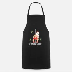 'Funny Santa Secret Gift Idea Christmas Cool' Apron | Spreadshirt -Premier Home Living Shop funny santa secret gift idea christmas cool apron 5