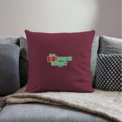 'Gangster Wrapper Rapper Christmas Gift' Sofa Pillow With Filling 45cm X 45cm | Spreadshirt -Premier Home Living Shop gangster wrapper rapper christmas gift sofa pillow with filling 45cm x 45cm 1