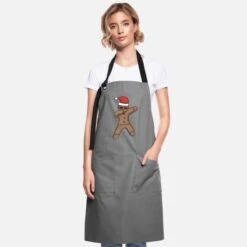 'Gingerbread Man Dabbing Christmas Gift Cap' Artisan Apron | Spreadshirt