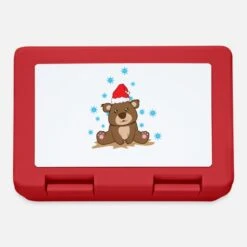 'little Bear Teddy As A Present For Christmas' Lunchbox | Spreadshirt -Premier Home Living Shop little bear teddy as a present for christmas lunchbox 2