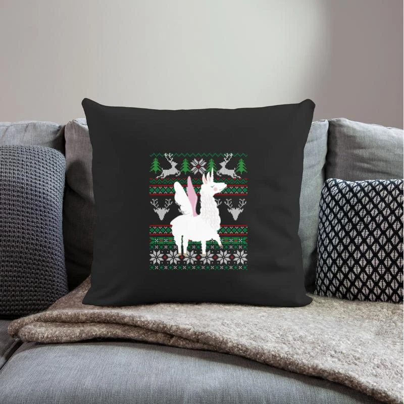 'Llama Ugly Christmas Alpaca Unicorn Christmas' Pillowcase 17,3'' X 17,3'' (45 X 45 Cm) | Spreadshirt 4 'Llama Ugly Christmas Alpaca Unicorn Christmas' Pillowcase 17,3'' X 17,3'' (45 X 45 Cm) | Spreadshirt - Image 2