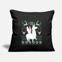 'Llama Ugly Christmas Alpaca Unicorn Christmas' Pillowcase 17,3'' X 17,3'' (45 X 45 Cm) | Spreadshirt