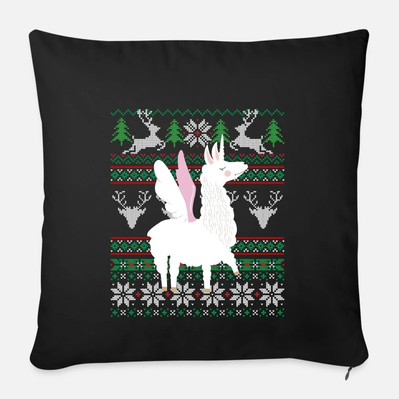 'Llama Ugly Christmas Alpaca Unicorn Christmas' Pillowcase 17,3'' X 17,3'' (45 X 45 Cm) | Spreadshirt 6 'Llama Ugly Christmas Alpaca Unicorn Christmas' Pillowcase 17,3'' X 17,3'' (45 X 45 Cm) | Spreadshirt - Image 4