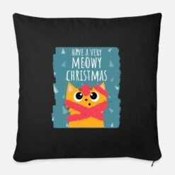 'Meowy Christmas' Pillowcase 17,3'' X 17,3'' (45 X 45 Cm) | Spreadshirt -Premier Home Living Shop meowy christmas pillowcase 173 x 173 45 x 45 cm 3