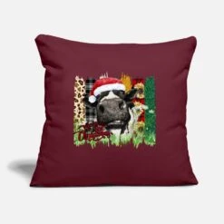 'Merry Christmas Cow' Sofa Pillow With Filling 45cm X 45cm | Spreadshirt