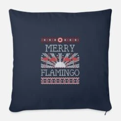 'Merry Flamingo Christmas' Pillowcase 17,3'' X 17,3'' (45 X 45 Cm) | Spreadshirt -Premier Home Living Shop merry flamingo christmas pillowcase 173 x 173 45 x 45 cm 3