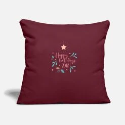 'Merry Star Font Holidays Christmas' Pillowcase 17,3'' X 17,3'' (45 X 45 Cm) | Spreadshirt
