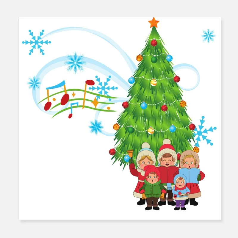 'nostalgic Christmas Singers In Front Of Christmas Tree Night' Poster | Spreadshirt 4 'nostalgic Christmas Singers In Front Of Christmas Tree Night' Poster | Spreadshirt - Image 2