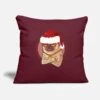 'Pug Dog Christmas' Pillowcase 17,3'' X 17,3'' (45 X 45 Cm) | Spreadshirt -Premier Home Living Shop pug dog christmas sofa pillow with filling 45cm x 45cm