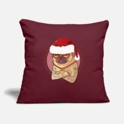 'Pug Dog Christmas' Pillowcase 17,3'' X 17,3'' (45 X 45 Cm) | Spreadshirt