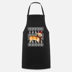 'Santa Hat Xmas Pembroke Welsh Corgi Ugly Christmas' Apron | Spreadshirt -Premier Home Living Shop santa hat xmas pembroke welsh corgi ugly christmas apron 5