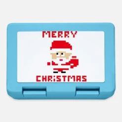 'Santa 'merry Christmas' 8-bit' Lunchbox | Spreadshirt -Premier Home Living Shop santa merry christmas 8 bit lunchbox 2
