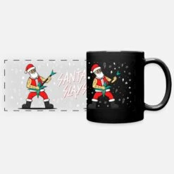 'Santa Playing Guitar. Heavy Metal Christmas' Panoramic Mug | Spreadshirt 8 'Santa Playing Guitar. Heavy Metal Christmas' Panoramic Mug | Spreadshirt -Premier Home Living Shop santa playing guitar heavy metal christmas panoramic mug 2