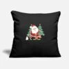 'Skiing Christmas Santa Claus Christmas Trees' Sofa Pillow With Filling 45cm X 45cm | Spreadshirt -Premier Home Living Shop skiing christmas santa claus christmas trees pillowcase 173 x 173 45 x 45 cm