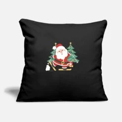 'Skiing Christmas Santa Claus Christmas Trees' Sofa Pillow With Filling 45cm X 45cm | Spreadshirt