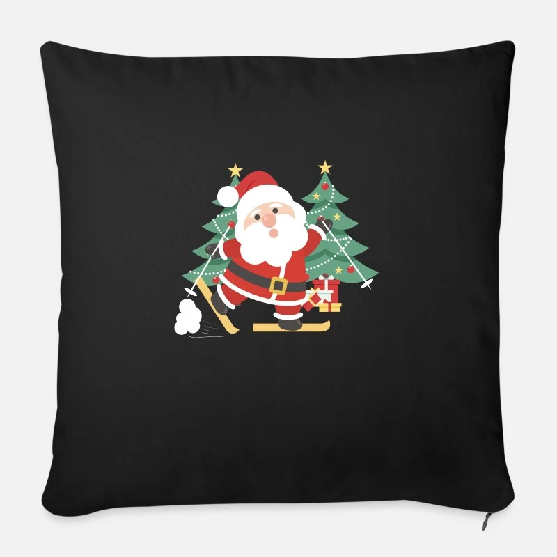 'Skiing Christmas Santa Claus Christmas Trees' Sofa Pillow With Filling 45cm X 45cm | Spreadshirt 6 'Skiing Christmas Santa Claus Christmas Trees' Sofa Pillow With Filling 45cm X 45cm | Spreadshirt - Image 4
