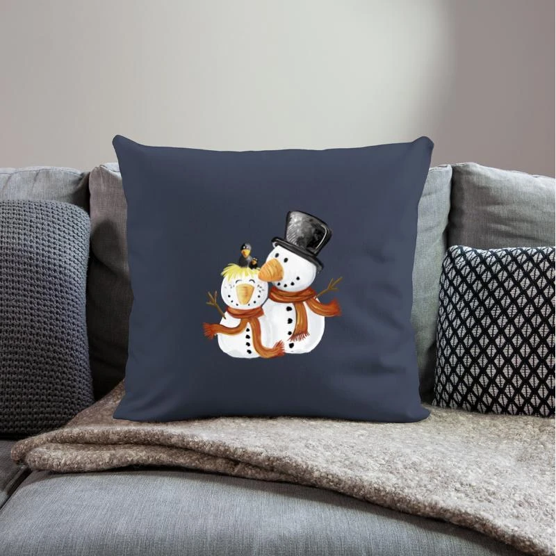 'Sweet Snowmen I Christmas Winter Gift' Pillowcase 17,3'' X 17,3'' (45 X 45 Cm) | Spreadshirt 4 'Sweet Snowmen I Christmas Winter Gift' Pillowcase 17,3'' X 17,3'' (45 X 45 Cm) | Spreadshirt - Image 2