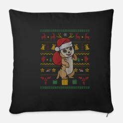 'Ugly Christmas Meerkat Christmas Gift' Pillowcase 17,3'' X 17,3'' (45 X 45 Cm) | Spreadshirt -Premier Home Living Shop ugly christmas meerkat christmas gift pillowcase 173 x 173 45 x 45 cm 3
